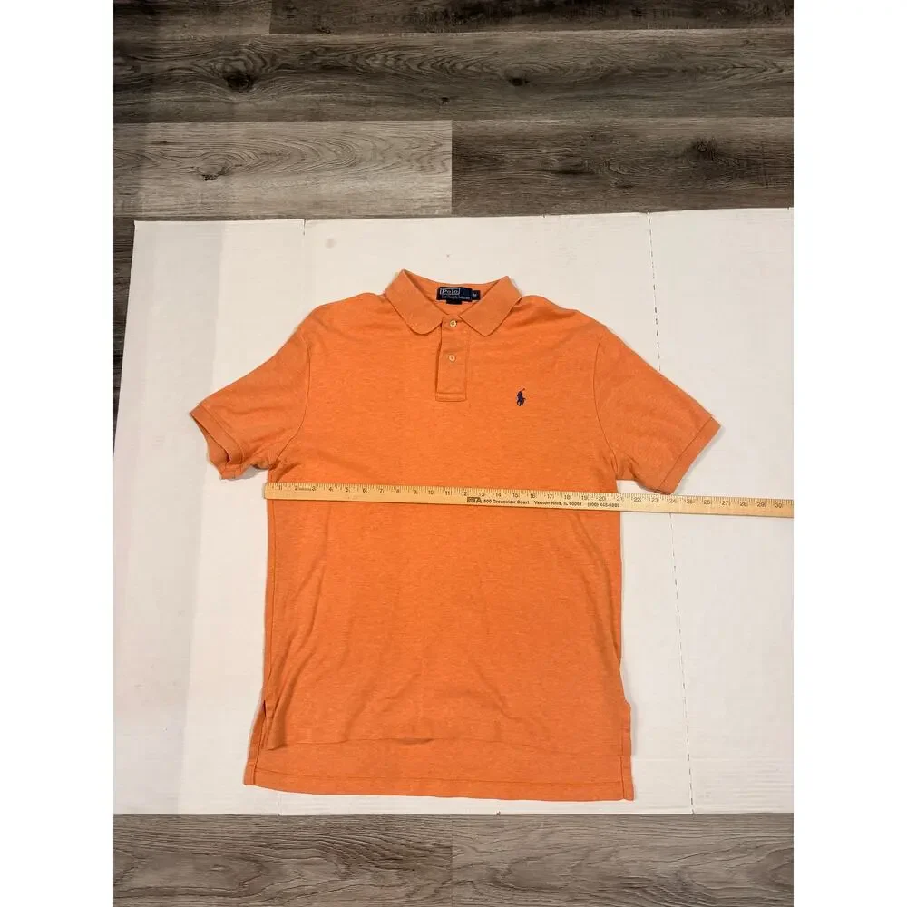 Polo Ralph Lauren Mens M Orange Short Sleeve Polo Shirt Pony Logo Preppy Golf